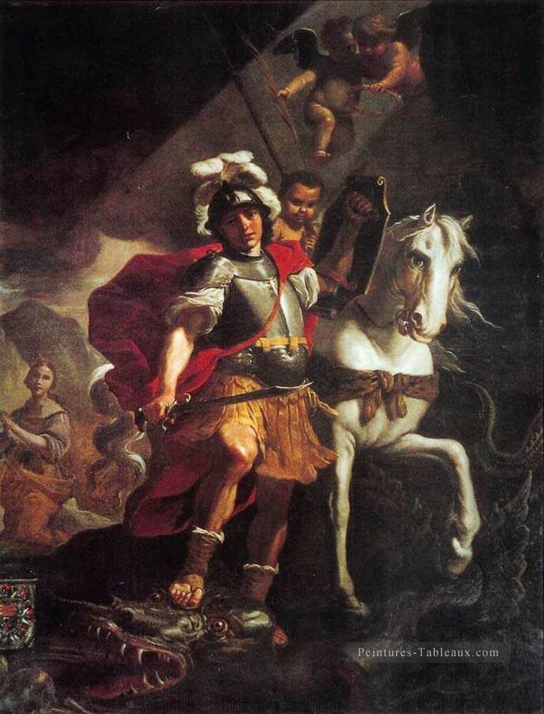 St George victorieux sur le baroque du dragon Mattia Preti Peintures à l'huile
